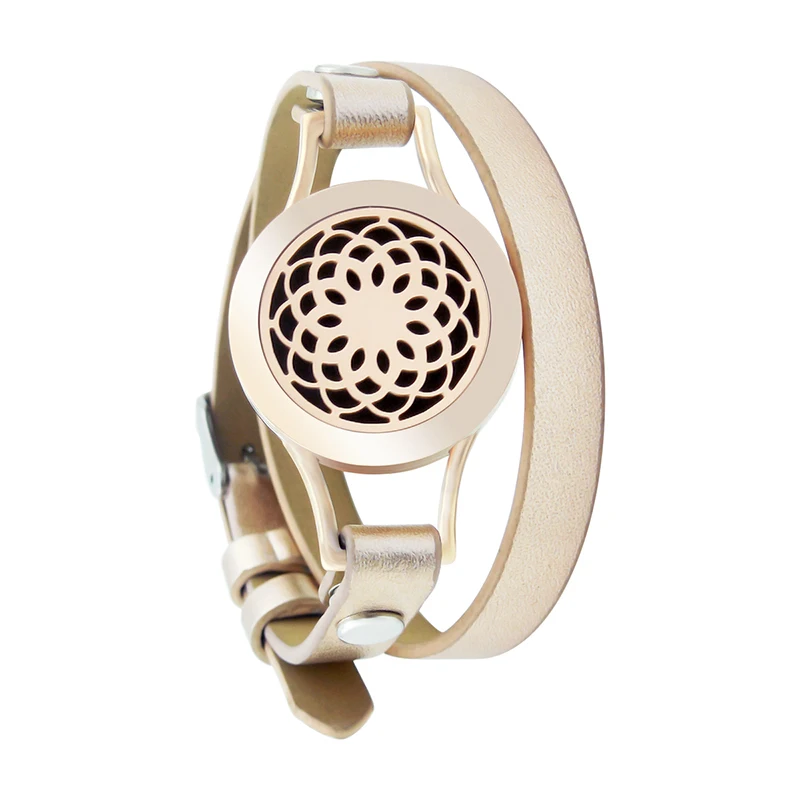 Rose Gold BLRGD006 25 мм диффузорный магнит розовое золото натуральная кожа медальон с ароматом браслет из нержавеющей стали эфирные масла Ароматерапия медальон браслет - Окраска металла: Rose Gold BLRGD006
