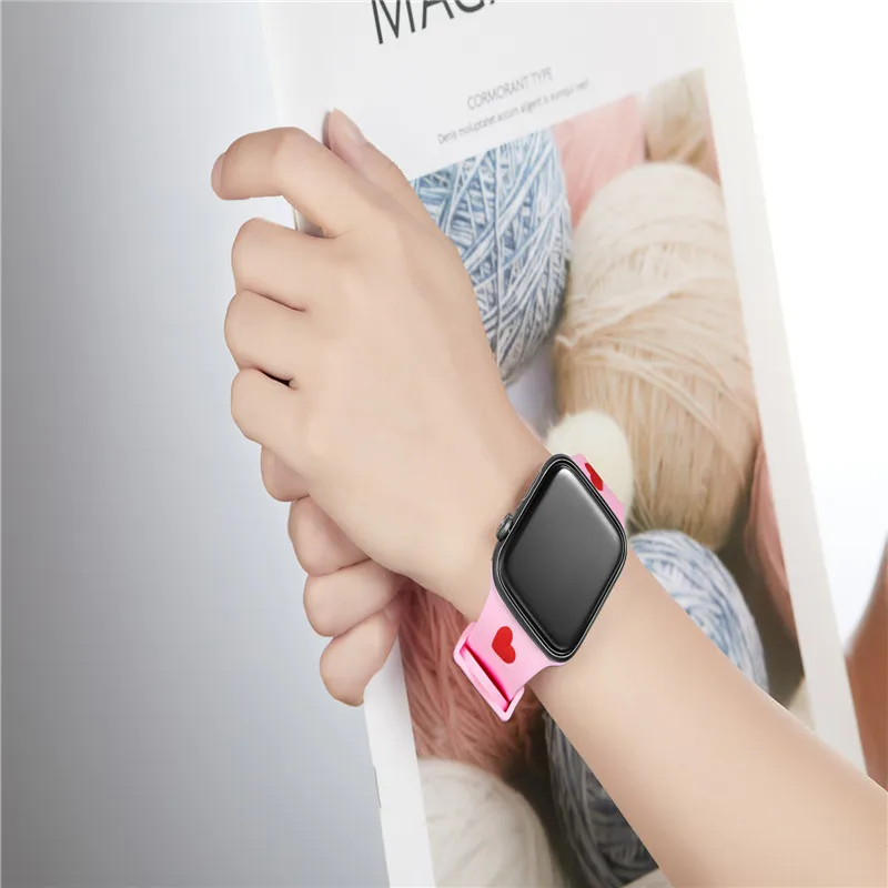 Ремешок сменный из мягкого силикона для apple Watch band Series 1 2 3 42/38 мм браслет на