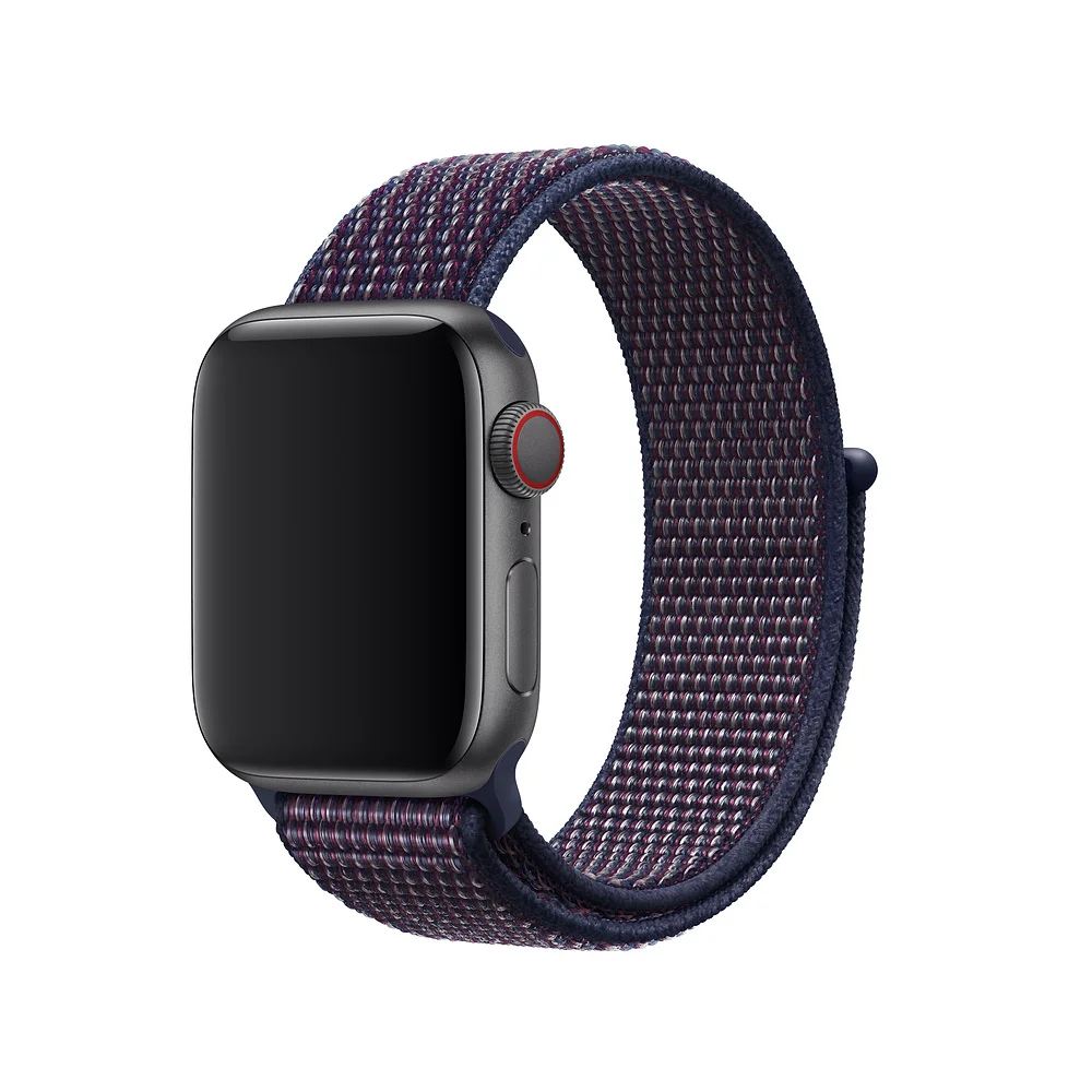 Indigo Нейлоновый спортивный бесшовный ремешок для наручных часов Apple Watch, ремешок 42 мм, 38 мм и нержавеющая сталь металлический корпус 44 мм/40 мм наручных часов iWatch, 5/4/3/2/1 браслет, ремешок на запястье для наручных часов аксессуары - Цвет ремешка: Indigo