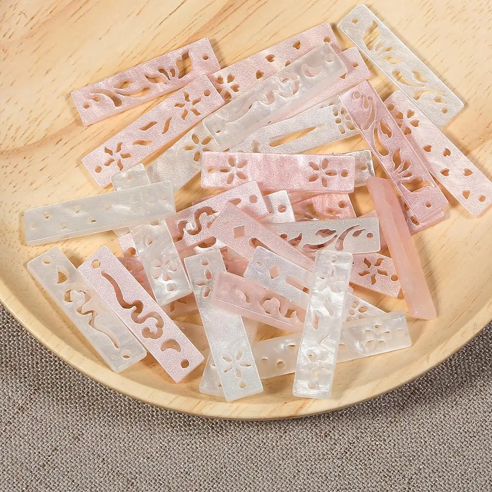 5 шт./пакет белые и акриловые бусины розовые кислотные оболочки как полый ломтик