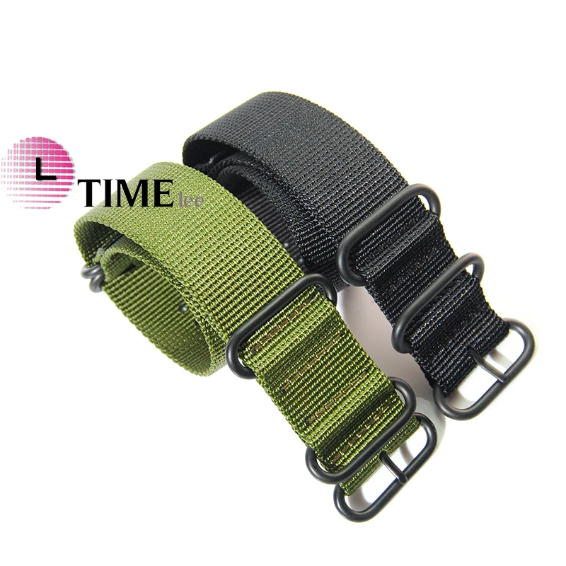 

Nylon Watch Band 26mm Nylon Strap 5 Ring Watch Replacement Band For Garmin Fenix 3 Black/Green