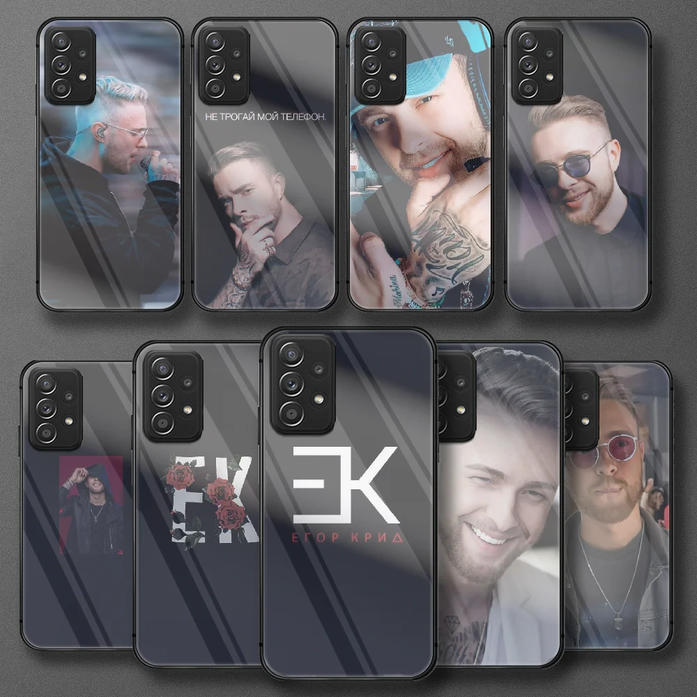 

Egor Kreed EK Tempered Glass Phone Case Cover For Samsung Galaxy A M 10 12 20 21 30 31 40 50 51 52 70 71 72 E S Prime Black Etui