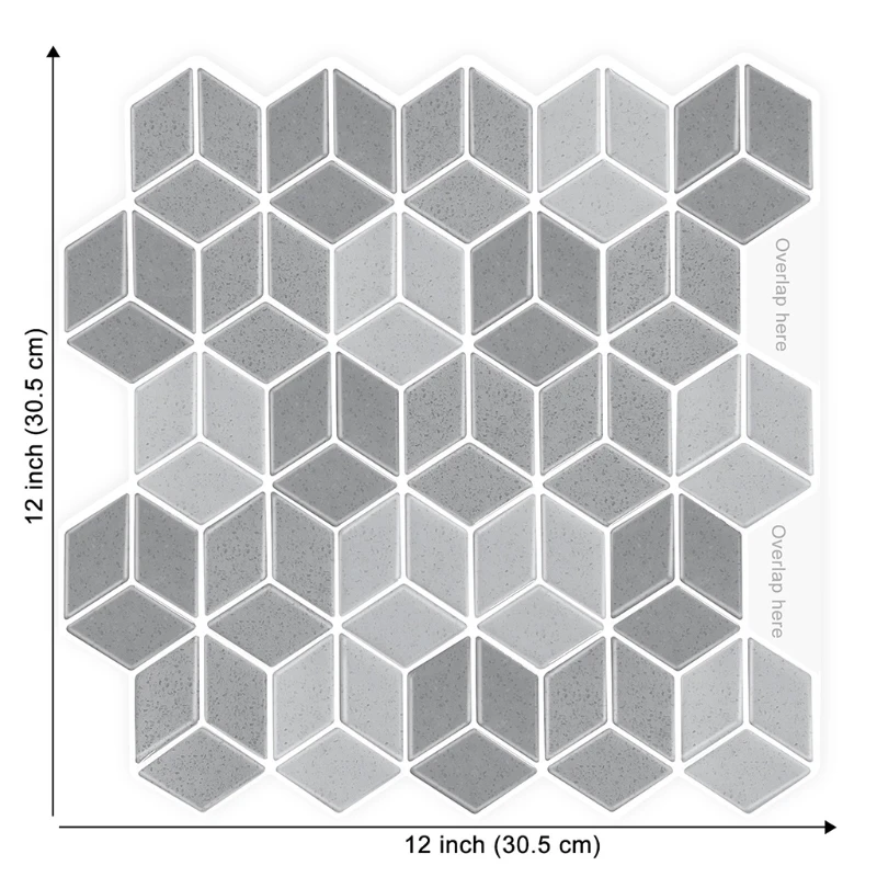 3 листа самоклеящиеся наклейки водостойкие шестигранные настенные плитка Backsplash