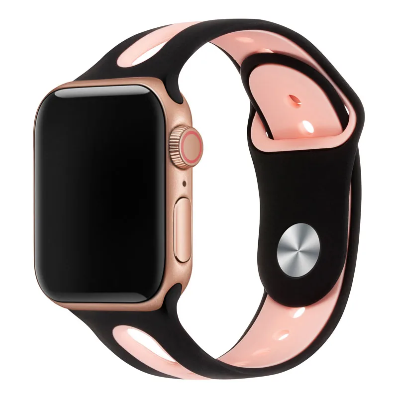 Ремешок для наручных часов для Apple Watch, ремешок 42 мм, 38 мм, Версия 44 мм 40 мм ремешок силиконовых наручных часов Iwatch, ленты для наручных часов Apple Watch, Series4/3/2/1 81003 - Цвет ремешка: 6