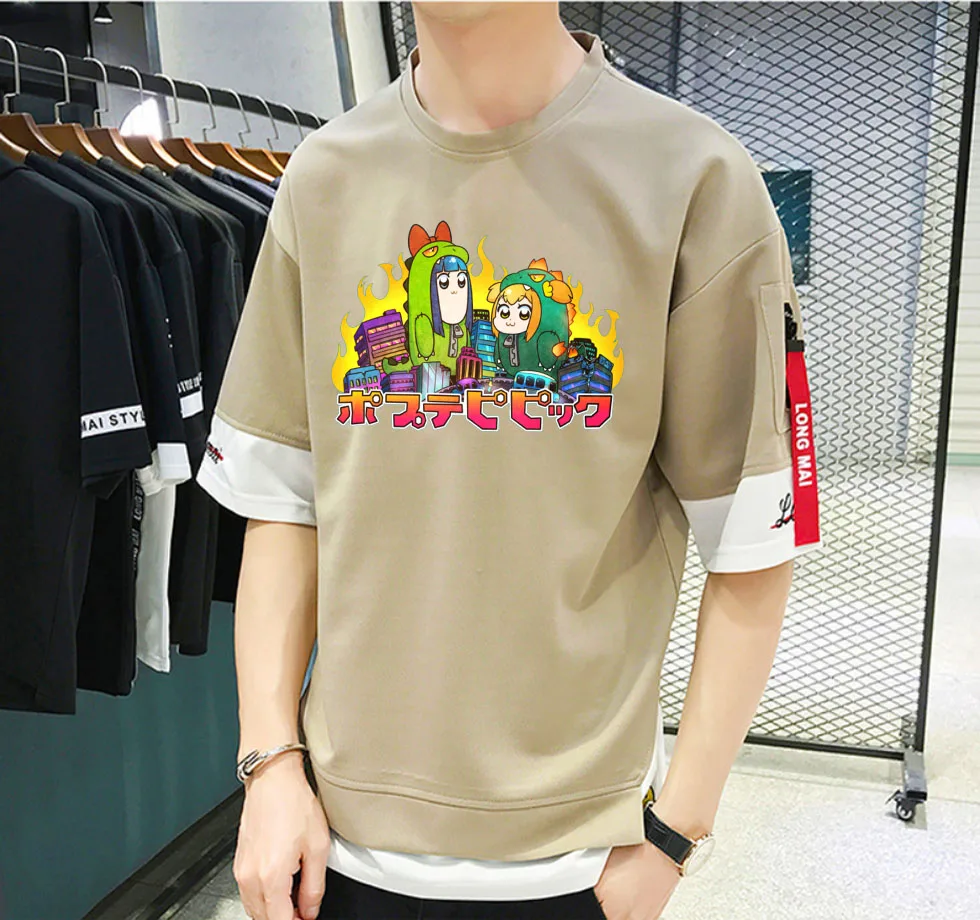 

Футболка унисекс с принтом японского Аниме ПОП-команды, Повседневная летняя рубашка с коротким рукавом для подростков, топы с индивидуальн...