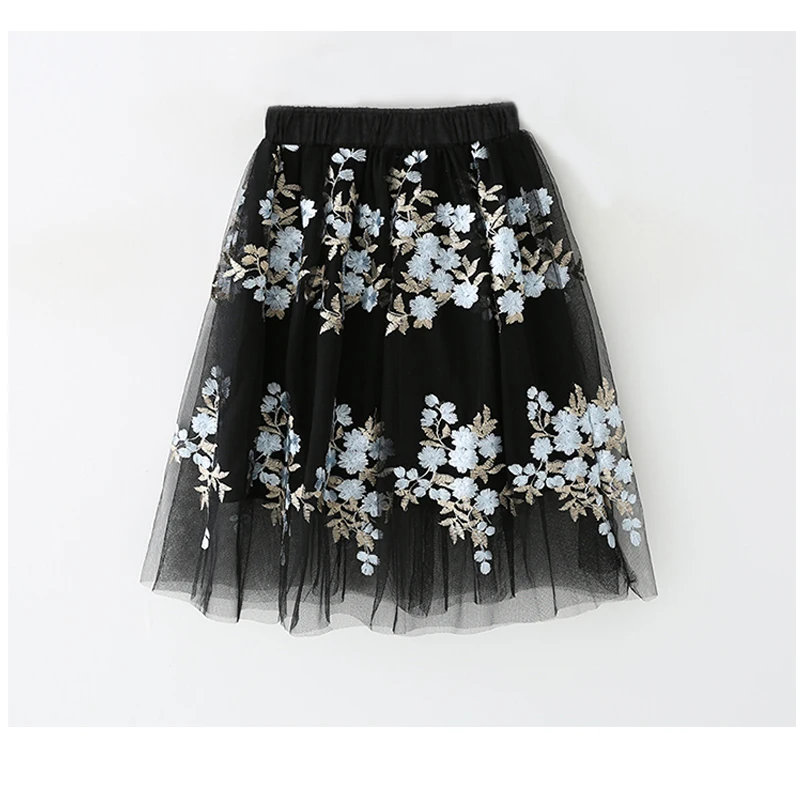 Многослойная юбка пачка для девочек детская бальная с цветами длинная принцессы