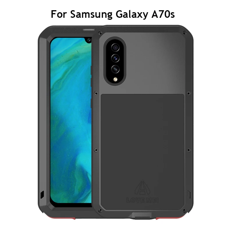 Love Mei Brand Case For Samsung Galaxy A70s Shockproof Metal Cover (6.7 inch) Full Body Armor Phone With Glass |