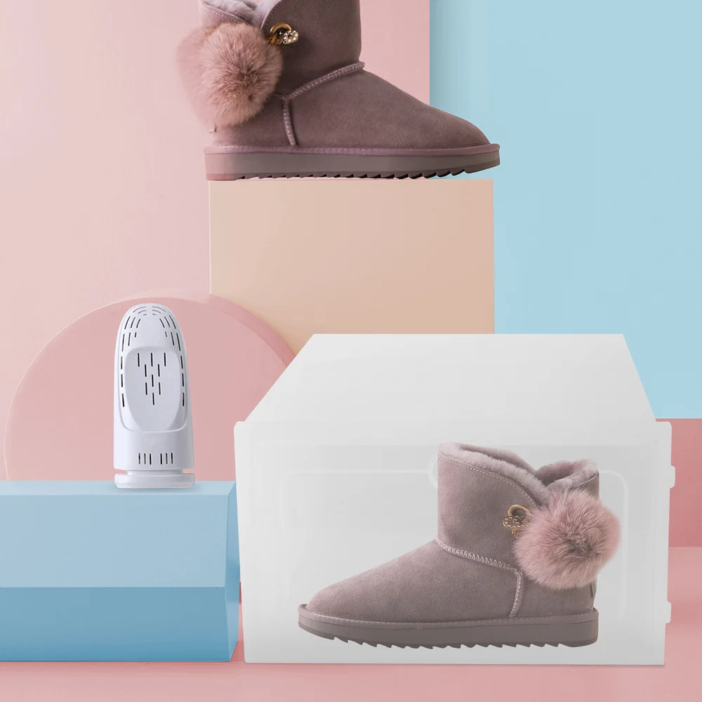 

12PCS Thicken Shoes Box Transparent Stackable Shoes Storage Box Shoe Container - Size (White)