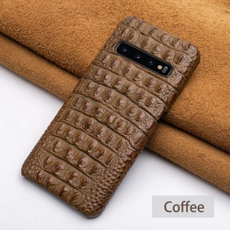 Coffee Back Чехол для телефона для samsung Galaxy A50 A70 S7 S8 S9 S10 Plus, Note 8, 9, 10, крокодил хвост текстура чехол для A30 A40 A5 A7 A8 - Цвет: Coffee Back