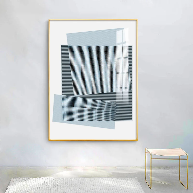 Минималистский номер абстрактный Tectangle волна воды синий серый линии