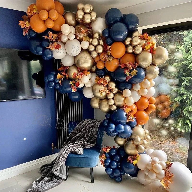 

Balloon Garland Arch Kit Latex DIY Halloween Navy Blue Orange Balloon Pastel Wedding Birthday Baby Shower Gender Party Decoratio