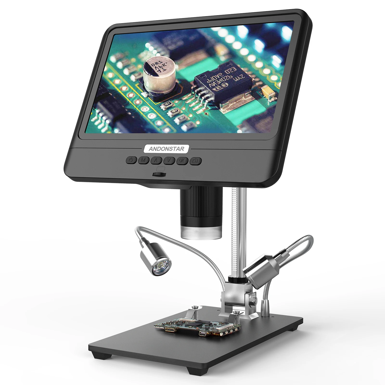 

Andonstar AD208S 8.5 Inch 5X-1200X Digital Microscope 1280 * 800 Adjustable 1080P Scope Soldering Tool with Two Fill Lights