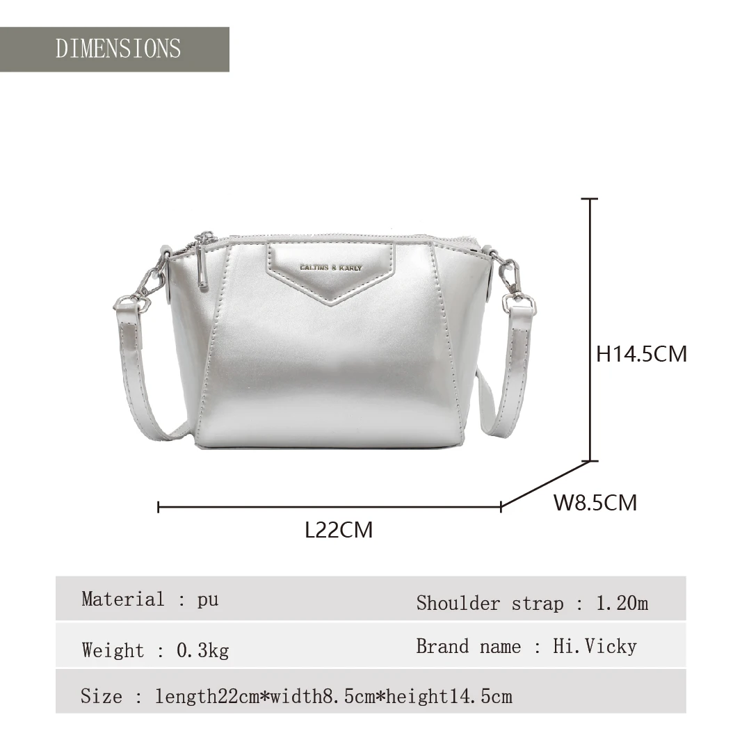 

Silver Shoulder Bag 2021 New Ladies Solid Color Messenger Bag Fashion Casual Women Shoulder Bag Large Capacity Travel Bag