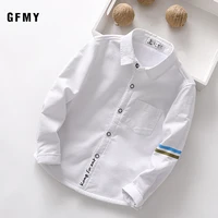 gfmy 2020 summer 100 cotton full sleeve fashion solid color boy plus shirt 3t 12t casual big kid clothes blue white shirts