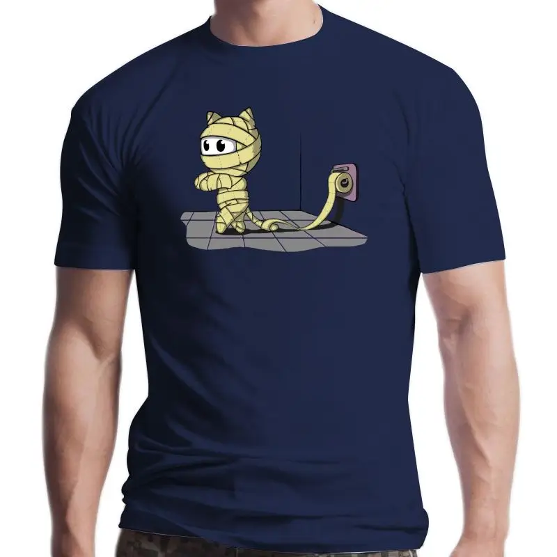 

New Mummy Cat Toilet Paper T-Shirt Unisex Funny Adult Cute Halloween Sizes 2021 Tee Shirt Male Hiphop Camouflage