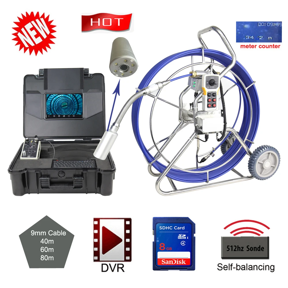 Кабель 9 мм 10-кратный зум 360 градусов камера для обследования канализационной
