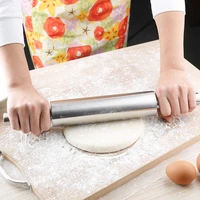creative stainless steel rolling pin non stick pastry dough roller bake pizza noodles cookie pie making baking kitchen tools