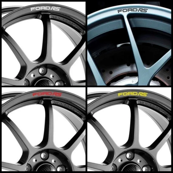 Для x8 FORD RS автомобильный обод колеса сплава изогнутые наклейки Focus Mondeo Fiesta Fusion Mustang Taurus Escape F-150 Сьерра-St