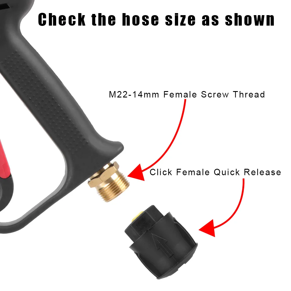 

For Karcher/Nilfisk M22 14MM for Car Cleaning with 5 Quick Connect 4000PSI Color Nozzle Kit High Pressure Cleaning Water Gun
