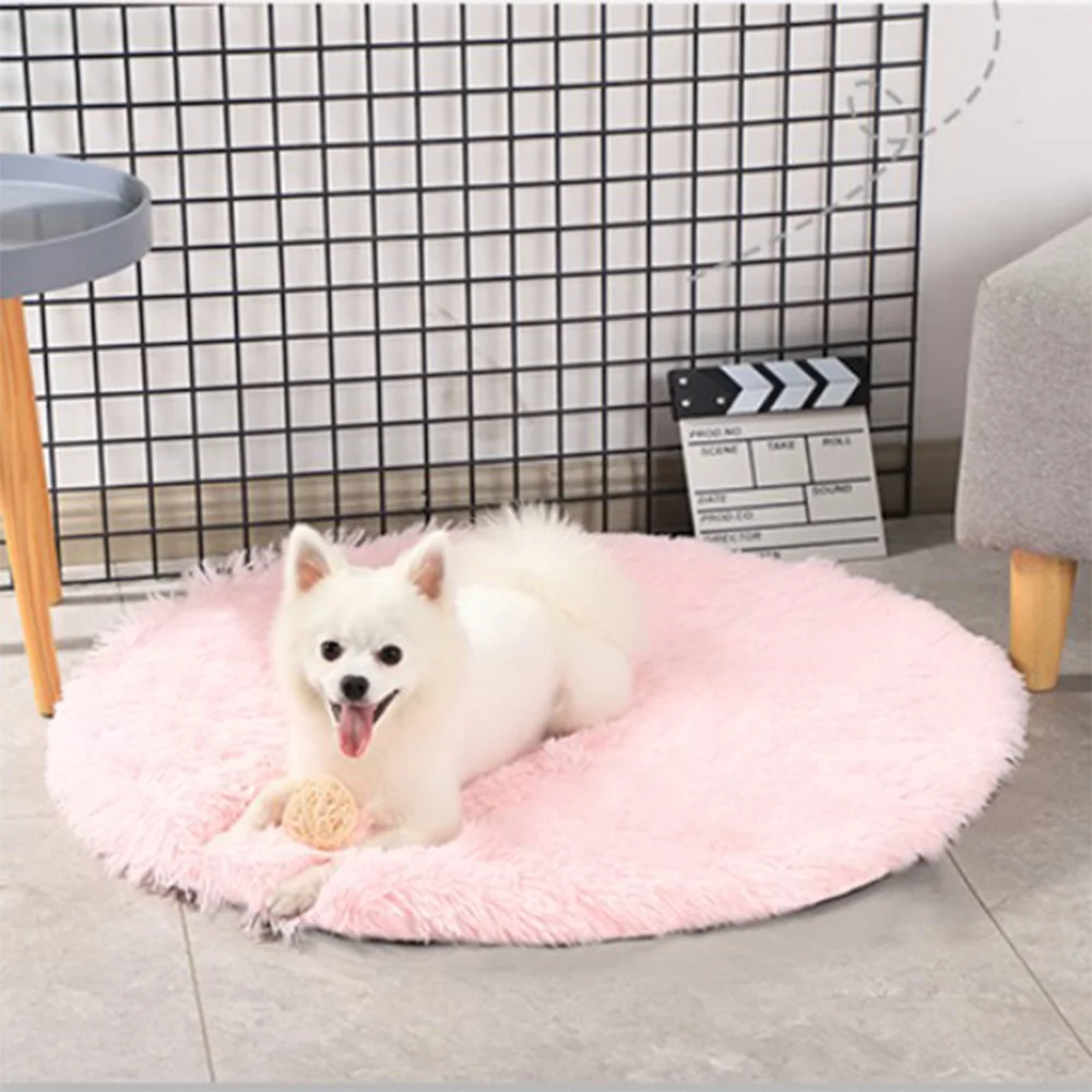 

Winter Warm Soft Dog Beds House Sofa Washable Round Plush Mat Multicolor Cat Nesk Dog Mat for Small Medium Breeds Dogs And Cats