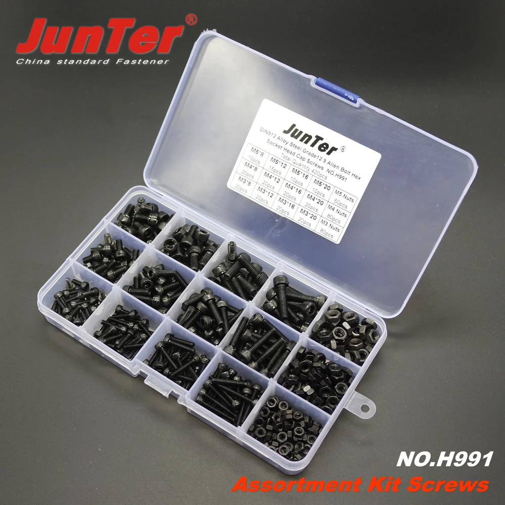 Высокое качество 420 шт M3 M4 M5 Allen болты из легированной стали Grade12.9 Высокая