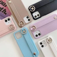 luxury retro 3d embroidery fabric wristband bracket phone case for iphone 7 8 plus 12mini 11 12 pro xs max x xr cover with ring