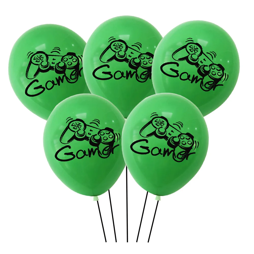 10pcs Game On Balloons I'm Gaming Black Green Latex Ballons Theme One 1stHappy Birthday Party Decor Kids Boys Baloons Favor | Дом и сад