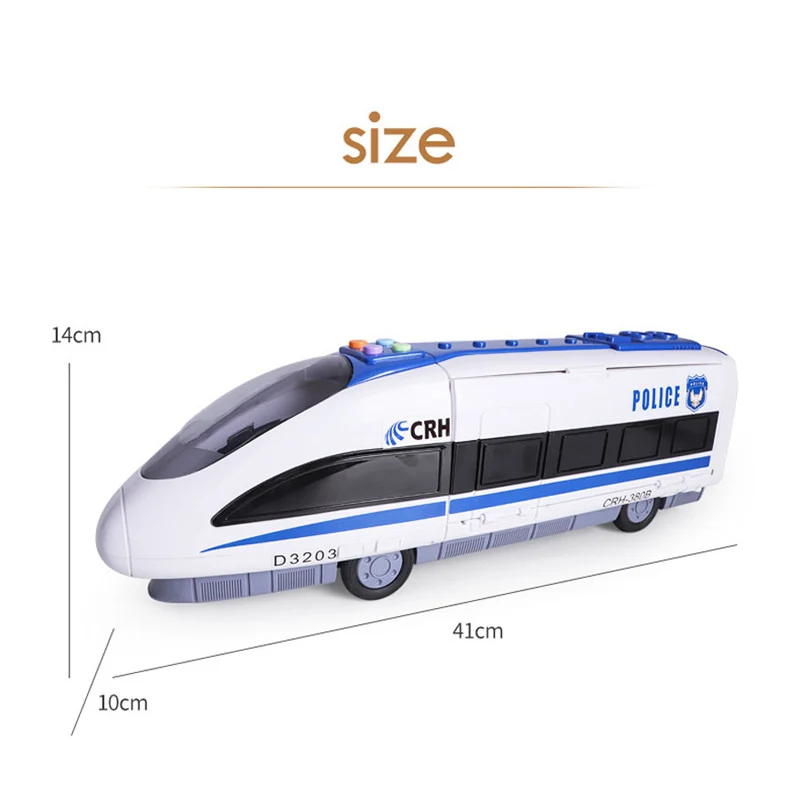 

QWZ New Children's Train Toys Large-scale Receivable Track Early Teaching Fun Car Model Inertial Light Music For Kids Gift