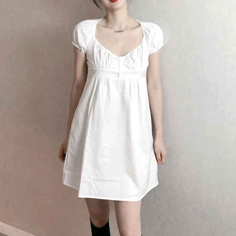 Платье-миди женское летнее из мягкого хлопка с высокой талией