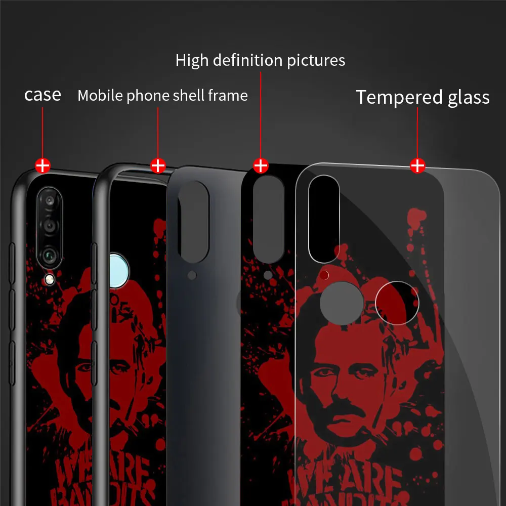Pablo Escobar Lovely Glass Black Edge Case for Huawei P30 Lite P40Pro P20 P Smart 2019 Honor 8X 20 Y7 Cell Painted Phone Cover | Мобильные