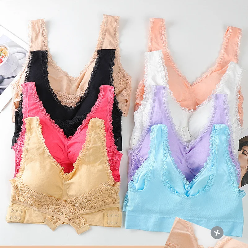 

S-3XL Women Sports Bra Adjustable Push Up Lace Side Breast Support Running Vest Women's Lace Crop Top Gym Sports Bra