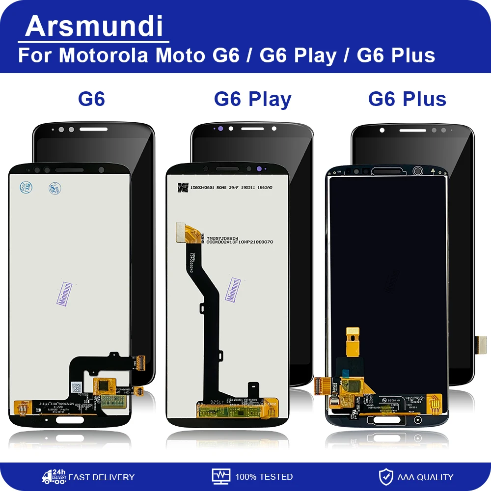 ЖК дисплей с сенсорным экраном и дигитайзером в сборе для Motorola Moto G6 / Play Plus сменные