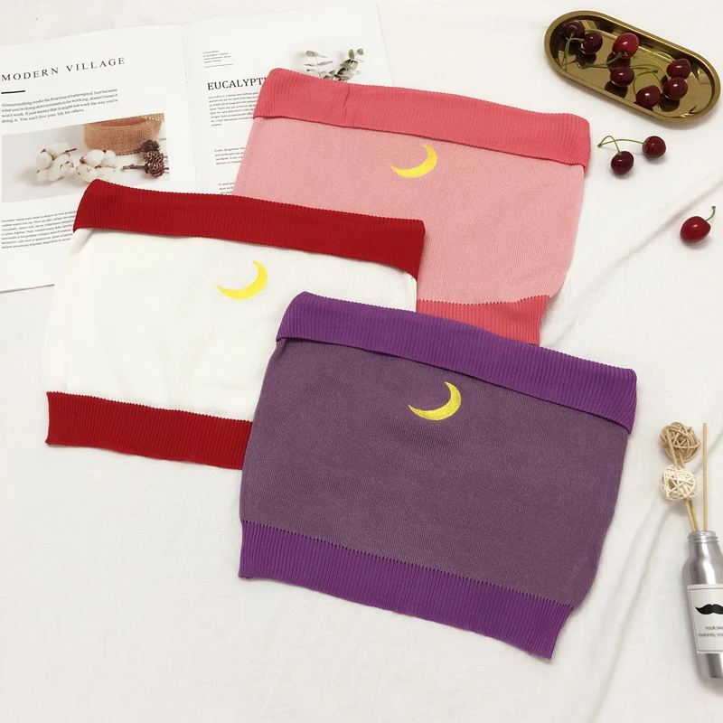 Новинка летний пикантный белый розовый фиолетовый жилет с принтом Луны уличная