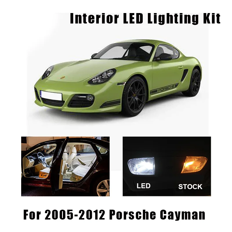 

15pcs Canbus LED License Plate Lamp Interior Map Dome Lights Bulbs Kit For 2005-2012 Porsche Cayman Cargo Door Light
