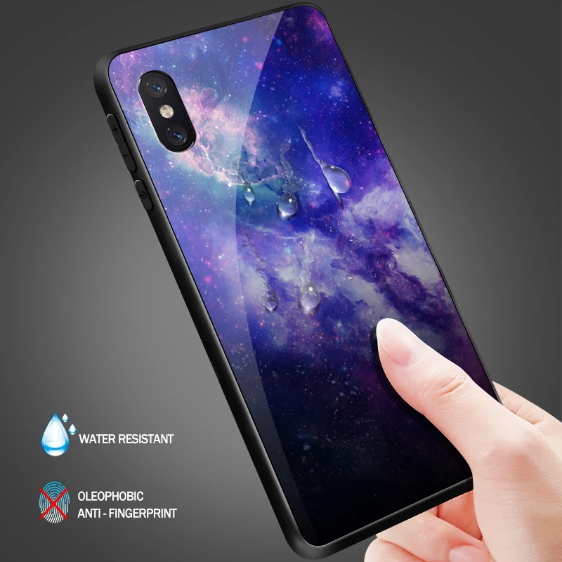 Чехол из закаленного стекла для Xiaomi 5X6X8 9 SE A1 A2 Lite Capa для Redmi Note 4x 5A 6 7 Pro Prime Жесткий Бампер окрашенный полосатый корпус