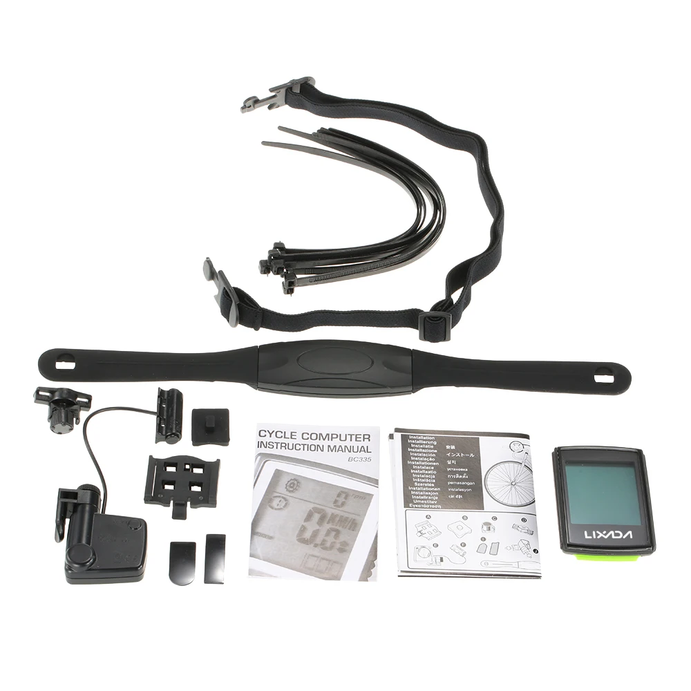 

Lixada Bicycle Computer Bike Multifunctional 3-in-1 LCD Cycling Bicycle Computer with Cadence Heart Rate Monitor Chest Strap