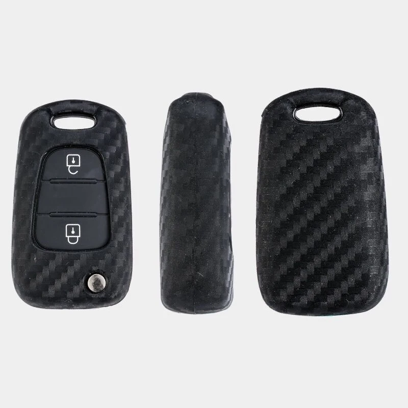 

Carbon Fiber pattern Silicone Car Key Cover Shell Case holder Keychain For Hyundai I30 Solaris Verna Kia Rio K2 K5 Sportage Ceed