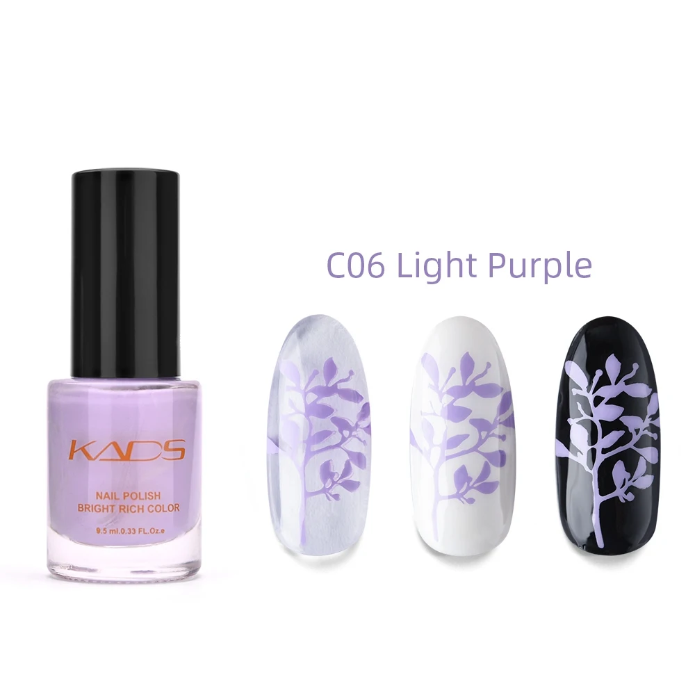 C06 Pure KADS, новинка, 9,5 мл, два в одном, лак для ногтей, тиснение, чистый цвет, флуоресценция, жемчуг, лак для ногтей, для тиснения, лак для ногтей - Цвет: C06 Pure