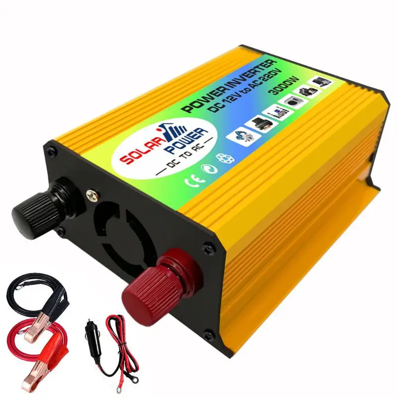 Оотдты лодочный автомобильный 3000Вт преобразователь питания инвертор постоянного тока 12В на переменный ток 220В, инвертор USB-зарядное устройство дропшиппинг 63ХФ он.