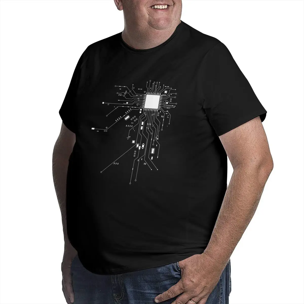 Мужская футболка с рисунком компьютерного процессора Core Heart Geek футболки ботана