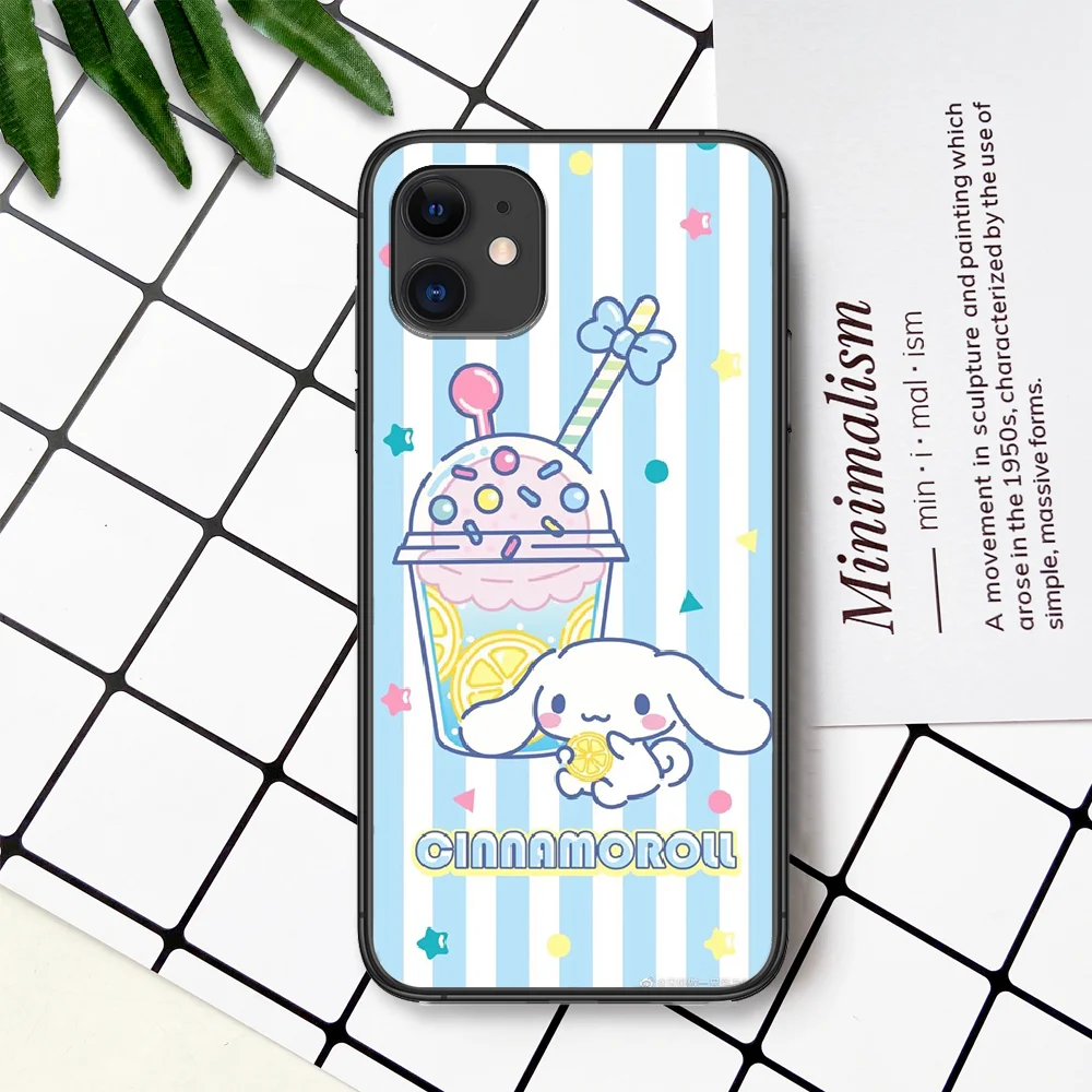 

Cartoon Dog Cinnamorolls Phone Case For IPhone 4 4s 5 5S SE 5C 6 6S 7 8 Plus X XS XR 11 12 Mini Pro Max 2020 black Back Soft