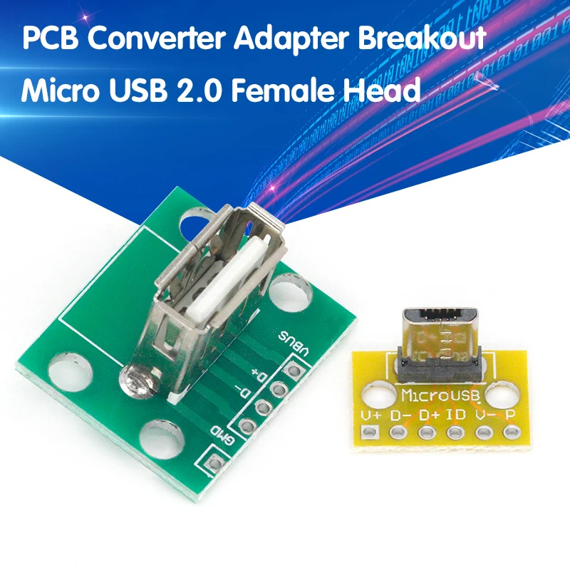 

Vertical USB MiCroUSB Micro USB 2.0 Female Head A Connector 2.54mm PCB Converter Adapter Breakout Board 180 Degree Vertical