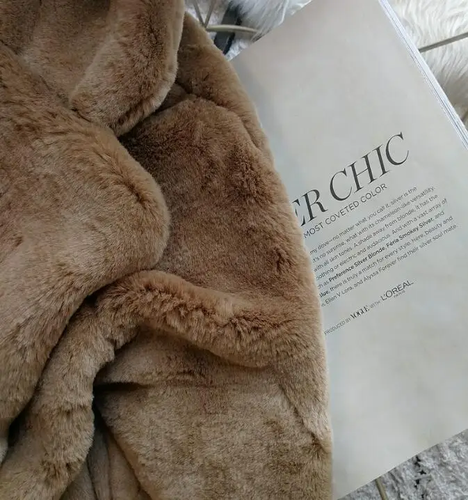 Зимнее пальто с длинным ворсом искусственное пальто из меха кролика Макарон с длинным рукавом из искусственного меха женская верхняя одежда