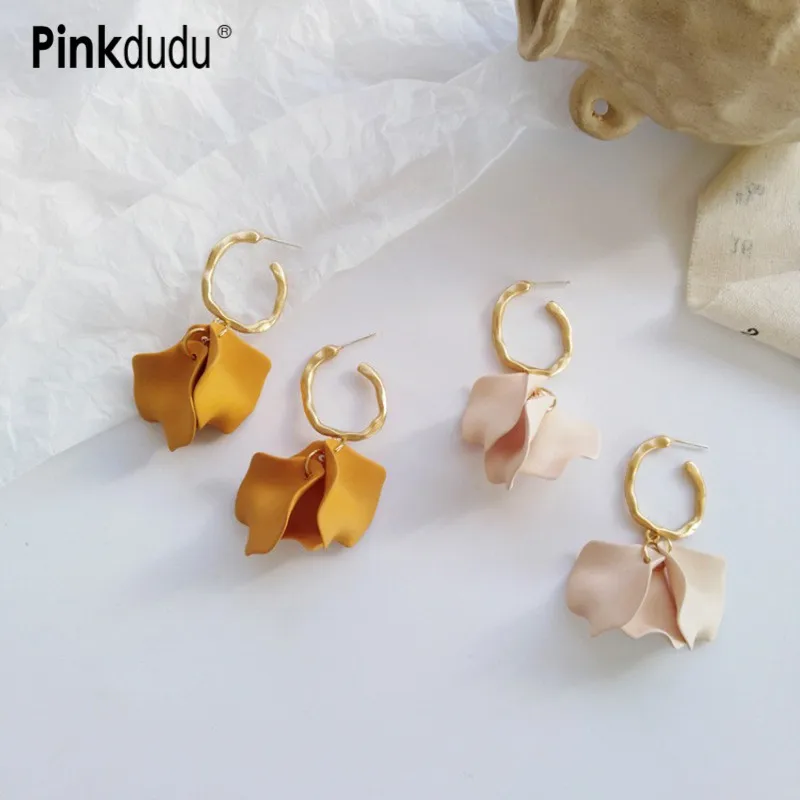 Богемные полимерные цветочные серьги Pinkdudu Модные Акриловые ручной работы с