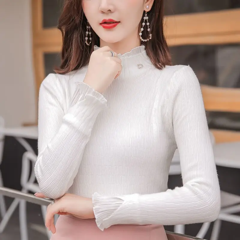 Женская одежда свитер Новинка 2020 Осень Корейская версия Воланы женские топы
