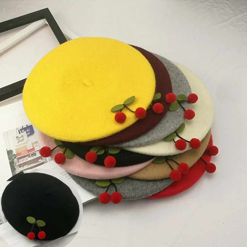 

Female hat wool felt painter cap hat autumn beret hat outdoor walking hat