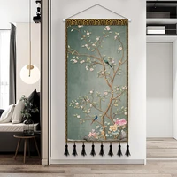 printed poster wood scroll canvas painting chinese landscape decorative painting ink art for gift home wall hanging home decor