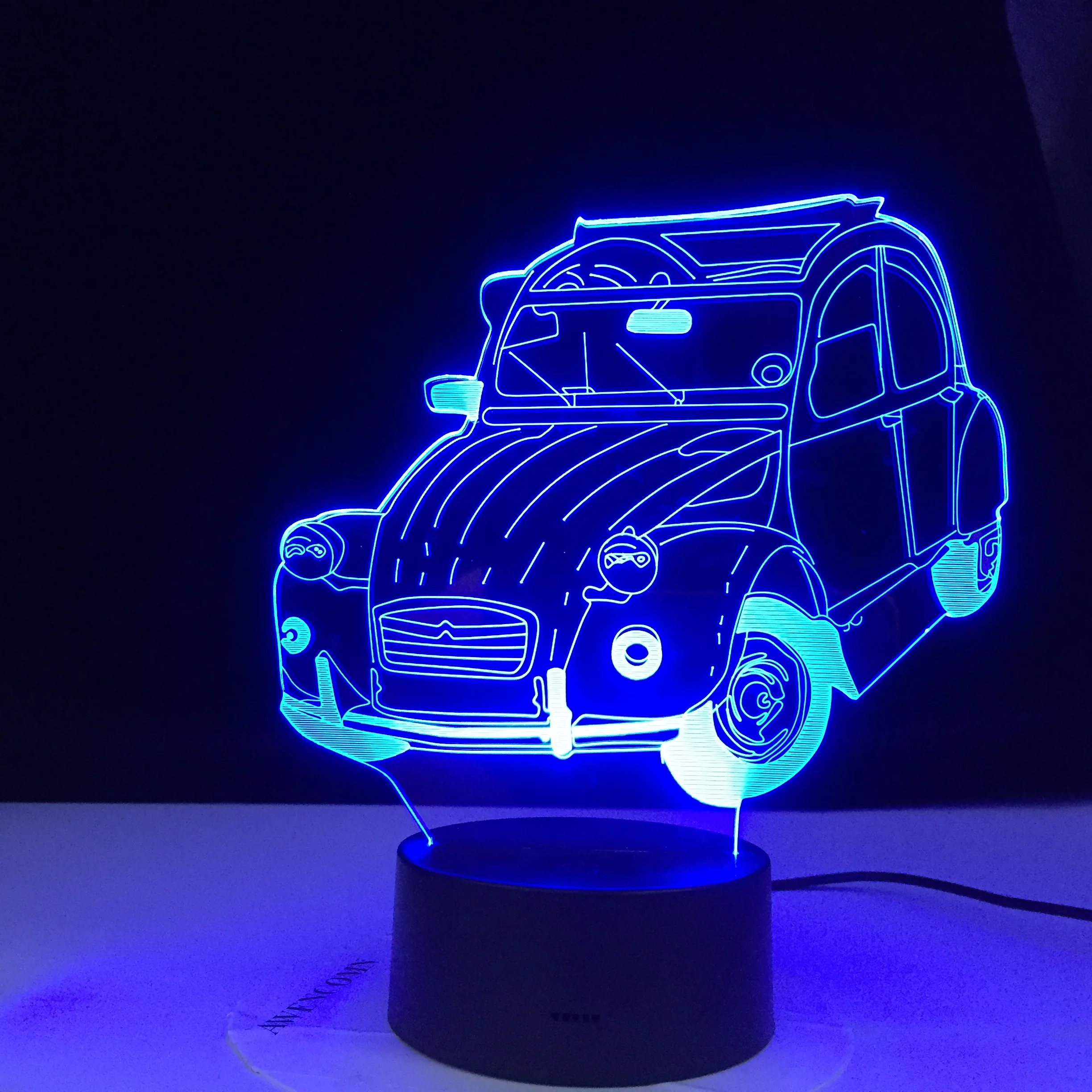 Винтажная крутая Классическая Автомобильная 3d-лампа иллюзионный светодиодный