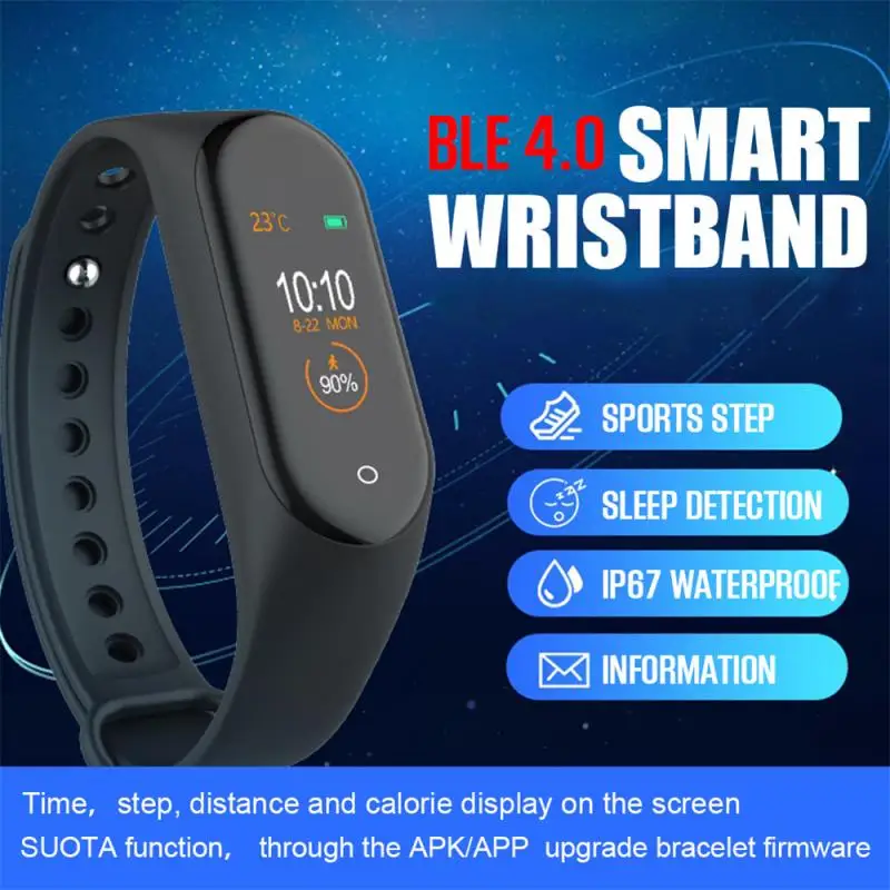 

M4 Smart Band Men Woman Blood Pressure Heart Rate Monitor Fitness Smart Watch Color Screen Display Sport Activity Tracker Watch