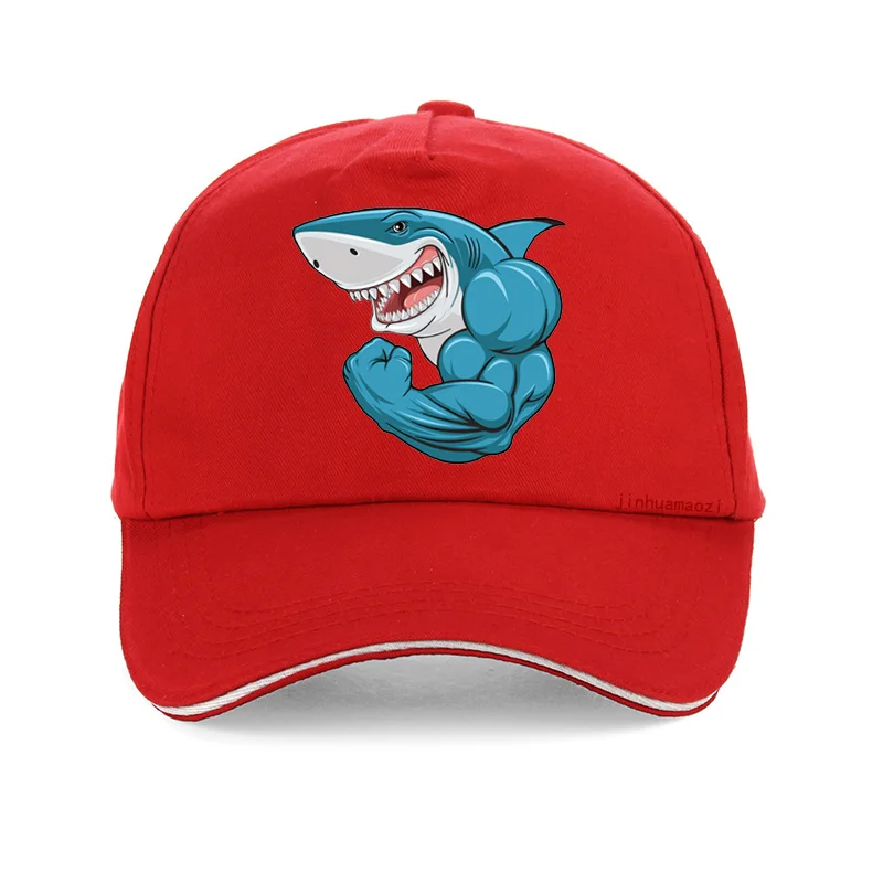 Бейсболка мужская с акулами брендовая Регулируемая Кепка для фитнеса